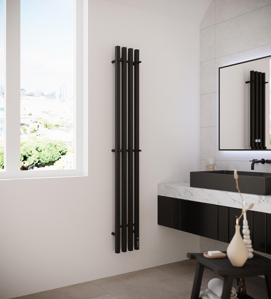 Электрический полотенцесушитель (160х21,8) Terminus QUATRO 4670078575319 черный муар