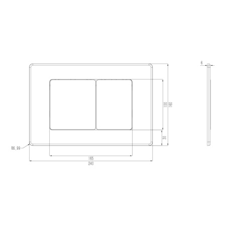 Кнопка смыва Oliveeka OL-E12-BG, PVD золото матовое