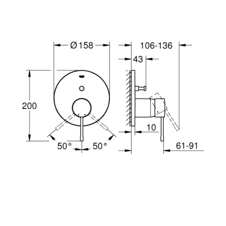Смеситель для ванны Grohe Essence New 24167 001 (24167001) хром