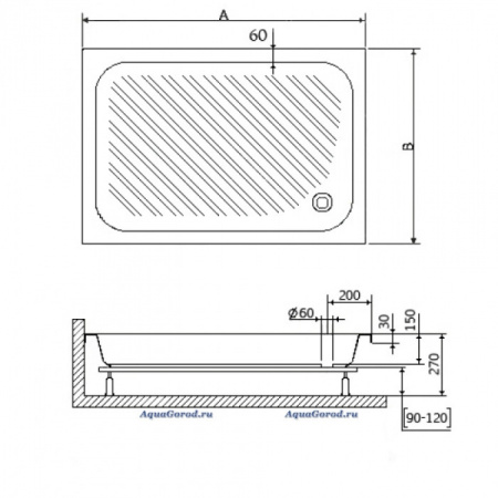 Душевой поддон RGW B/CL-A 16180279-51-A