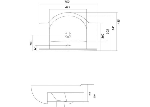Раковина Акватон Аквалайн 1WH110237