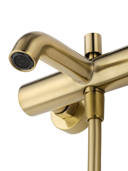 Смеситель для ванны с душем WONZON & WOGHAND STICK, брашированное золото WW-88639017- BG Смеситель для ванны с душем WONZON & WOGHAND STICK, брашированное золото WW-88639017- BG