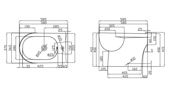 Биде DELLA Globus джаз.черный (DE31140000110)