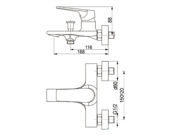 Смеситель для ванны Raiber Comfort R4503