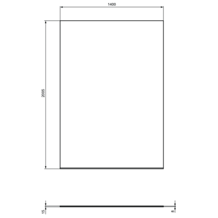 Реверсивная фиксированная панель 140 см Ideal Standard I.Life WetRoom Dual, T4877EO