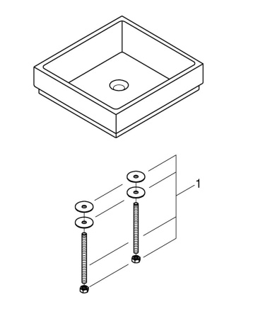 Раковина накладная (50x47) Grohe Cube Ceramic 39481 00H (3948100H)