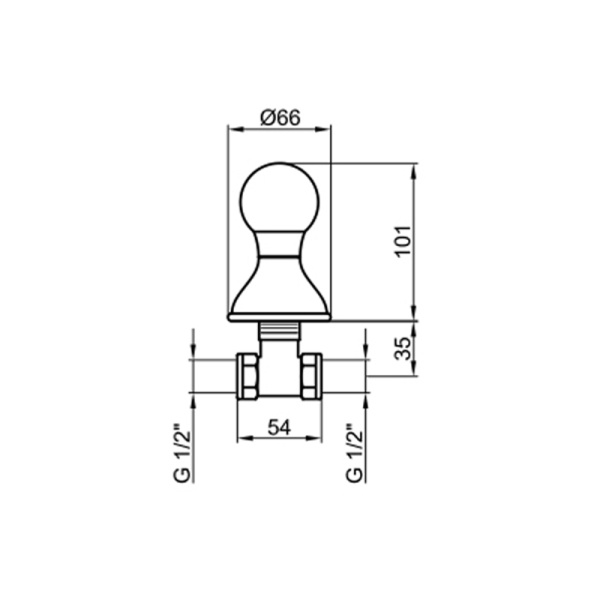 Запорный вентиль Webert Karenina KA690101010, золото