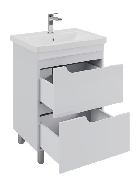 Тумба с раковиной Orange TOPLINE-Milano TM60-02 напольная, белый глянец