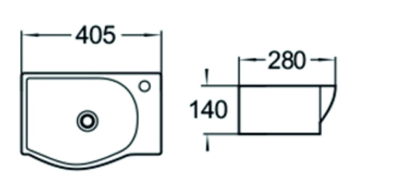 Раковина подвесная (40,5х28) SantiLine SL-2018L