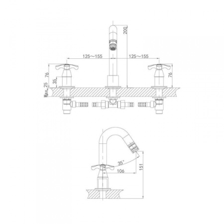 Смеситель для раковины D&K Hessen Lorsch (DA1414101)