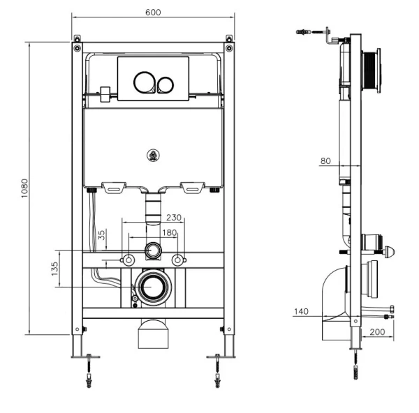 Инсталляция для подвесного унитаза Arrow AKB1051