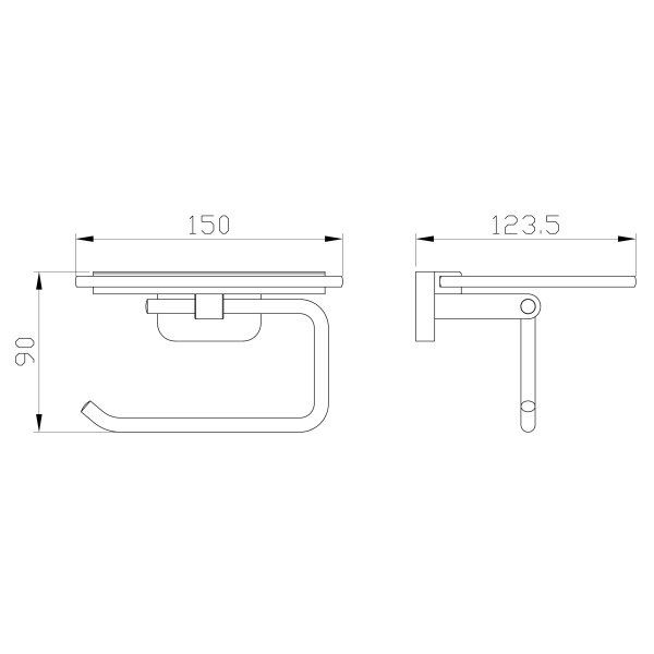Держатель для туалетной бумаги с полкой WONZON & WOGHAND GRAFFITY, брашированный никель WW-9326-BN