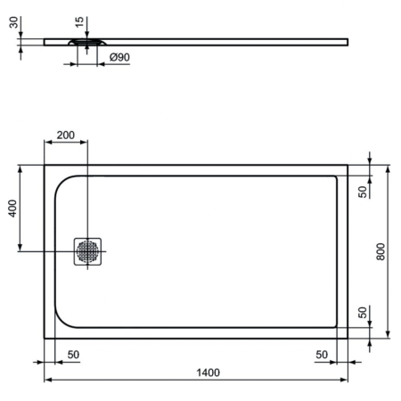 Душевой поддон (140х80) Ideal Standard ULTRAFLAT S K8237FS