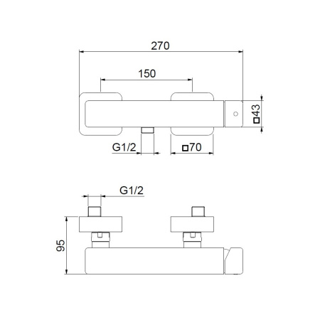 Смеситель для душа Webert ONE-X OX870102560, черный