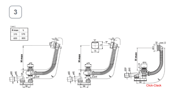 Слив-перелив для ванны Ravak X01843 
