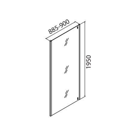 Боковая панель IDDIS Slide 90х195, черный ал. проф. (SLI6BS9i23)