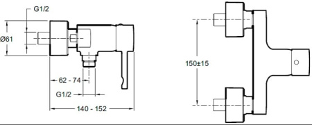 Смеситель для душа Jacob Delafon Cuff E45533-CP