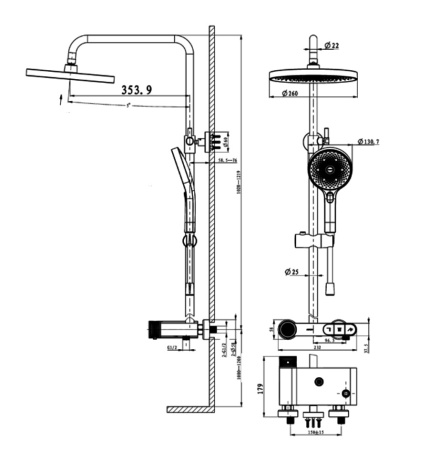 Душевая система Arrow AMG13SH868ACP хром
