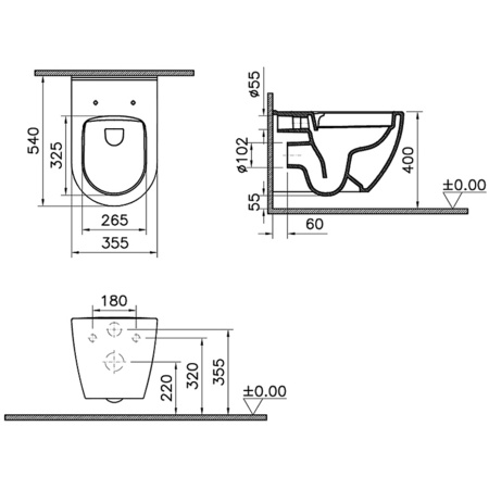 Инсталляция с унитазом Vitra Mia Round  9856B003-7200