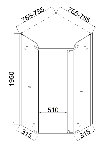 Душевой уголок Taliente 80x80 TA-08083-1CP