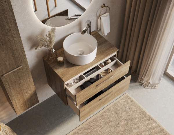 Тумба под раковину Roca Victoria 80 орех 2 ящика A857470517
