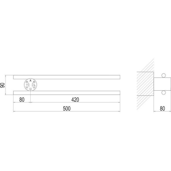 Полотенцесушитель электрический (50х90) П2 Terminus Полка Электро 4670078537737