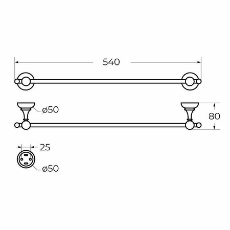 Полотенцедержатель Cezares Olimp APHRODITE-TH06-02-M