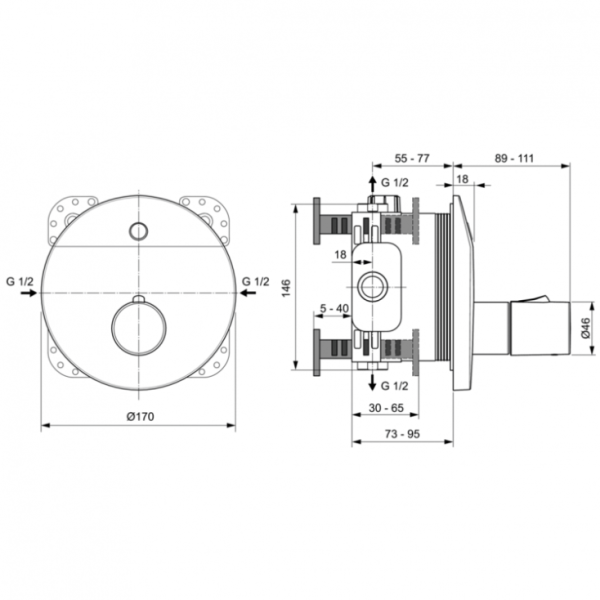 Инфракрасная электроника для душа со смешиванием Ideal Standard Ceraplus A6156AA, хром