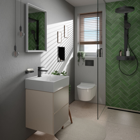 Смеситель для раковины с донным клапаном Push-Open Hansgrohe Metropol 32500670 черный матовый