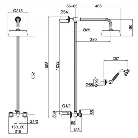 Душевая система Cezares Olimp OLIMP-CD-01-Sw