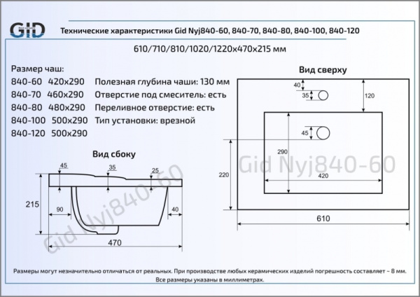 Раковина GID 71145