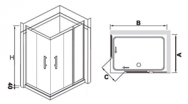 Душевой уголок RGW HO-42 (RGW HO-31 + RGW Z-41) 03064292-11