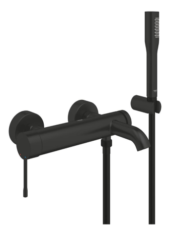 Смеситель для ванны с душевым набором Grohe Essence New 33628 2431 (336282431) черный матовый