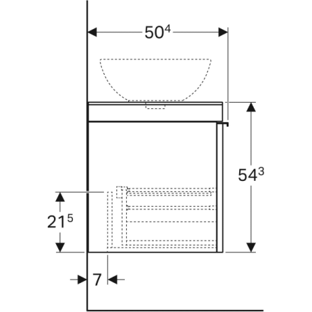 Шкафчик для накладной раковины Geberit Citterio 500.565.JI.1
