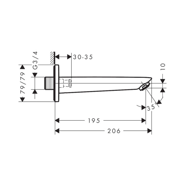 Излив для ванны Hansgrohe Logis 71410000 хром