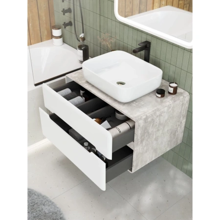 Тумба без раковины Art&Max Genova AM-Genova-800-2C-SO-CH бетон хафит