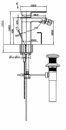 Смеситель для биде Bravat Phillis F356101C-ENG