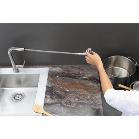 Смеситель для кухни с выдвижным изливом Hansgrohe Talis Select M51 1jet 72821000 хром