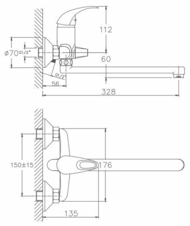 Смеситель для ванны Haiba HB2215