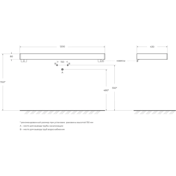 Столешница 120 Cezares Tavolone 41786 Bianco Opaco