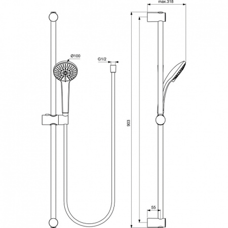 Комплект смесителей 3 в 1 Ideal Standard Ceratherm T100 BC985AA
