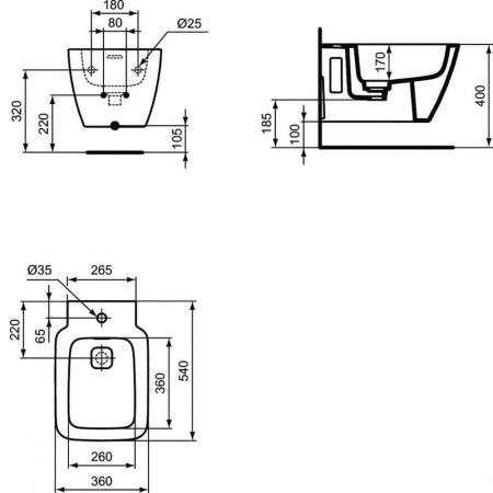 Комплект биде + инсталляция Ideal Standard Strada II D387001