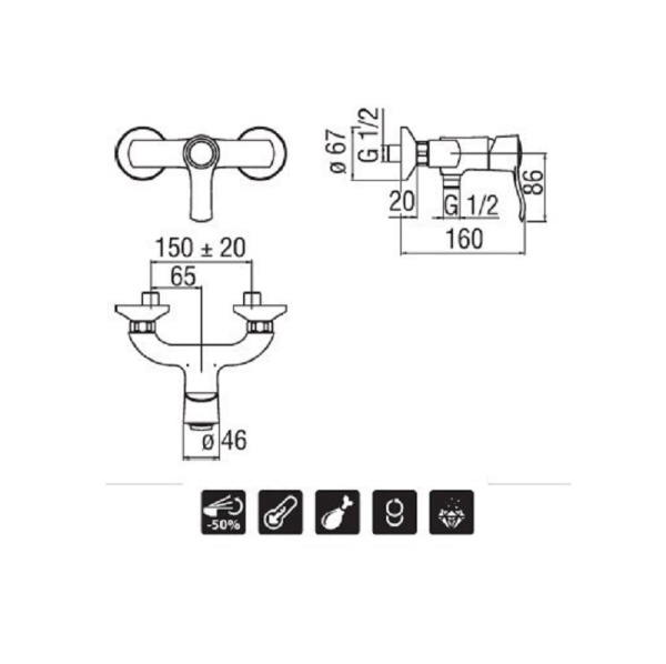 Смеситель для душа NOBILI Sofi SI98130CR