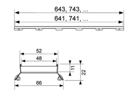 Решетка под плитку TECE DRAINLINE 600872
