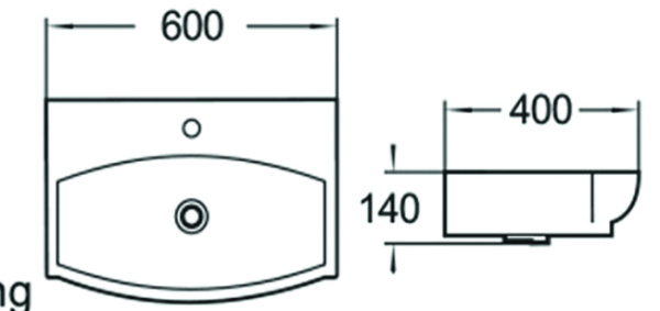 Раковина подвесная (60х40) SantiLine SL-2025