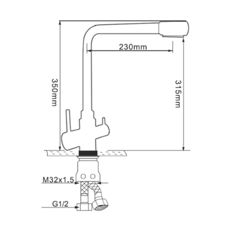 Смеситель для кухни Melana F9505HG