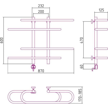 Полотенцесушитель электрический Сунержа Фурор Елочка 00-0517-6090