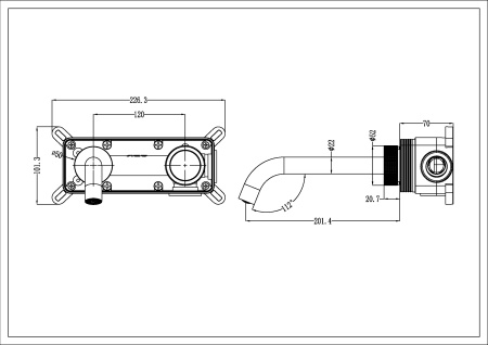 Смеситель для раковины Boheme Tech 158/2-GM