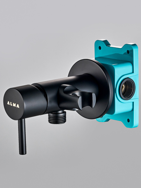 Гигиенический набор для биде ALMAes Бенито AL-859-05, встраиваемый, латунь, чёрный