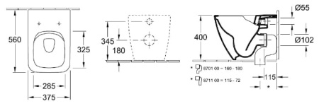 Унитаз приставной Villeroy&Boch 4613R0R1